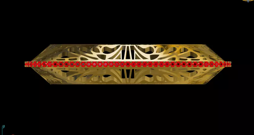 High-Detail Ornate Gold bracelet 3D Model 3D print model_9