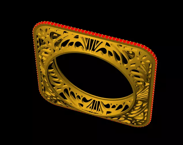 High-Detail Ornate Gold bracelet 3D Model 3D print model_3