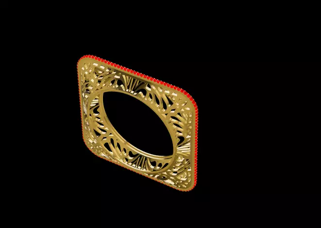 High-Detail Ornate Gold bracelet 3D Model 3D print model_8