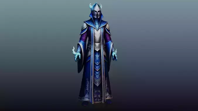 Sci-fi male magician character KM-14