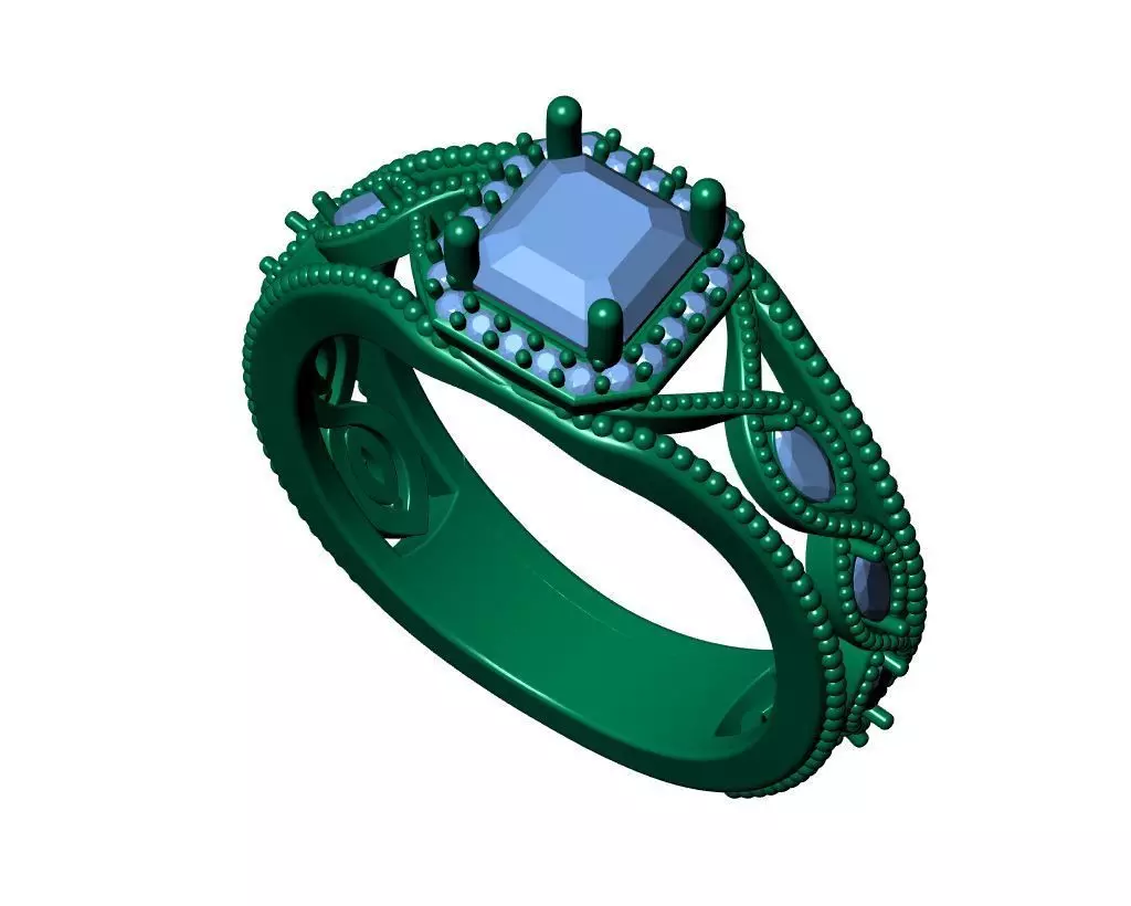 Engagement Ring 3D print model_8
