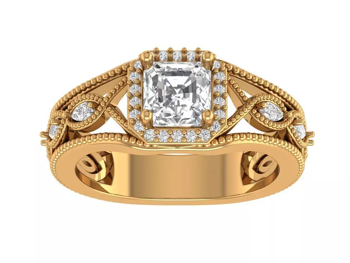 Engagement Ring 3D print model_5