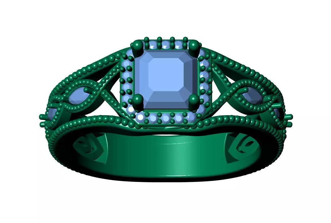 Engagement Ring 3D print model_12