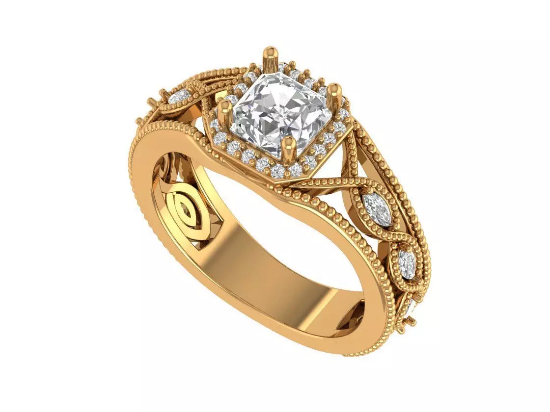 Engagement Ring 3D print model_2