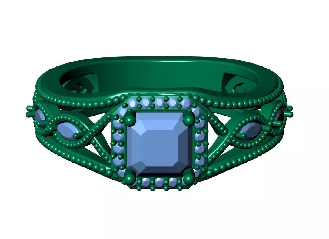 Engagement Ring 3D print model_11