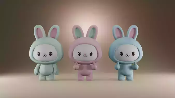 Kawaii Bakery Shop Stylized 3D Low Poly Cartoon Scene