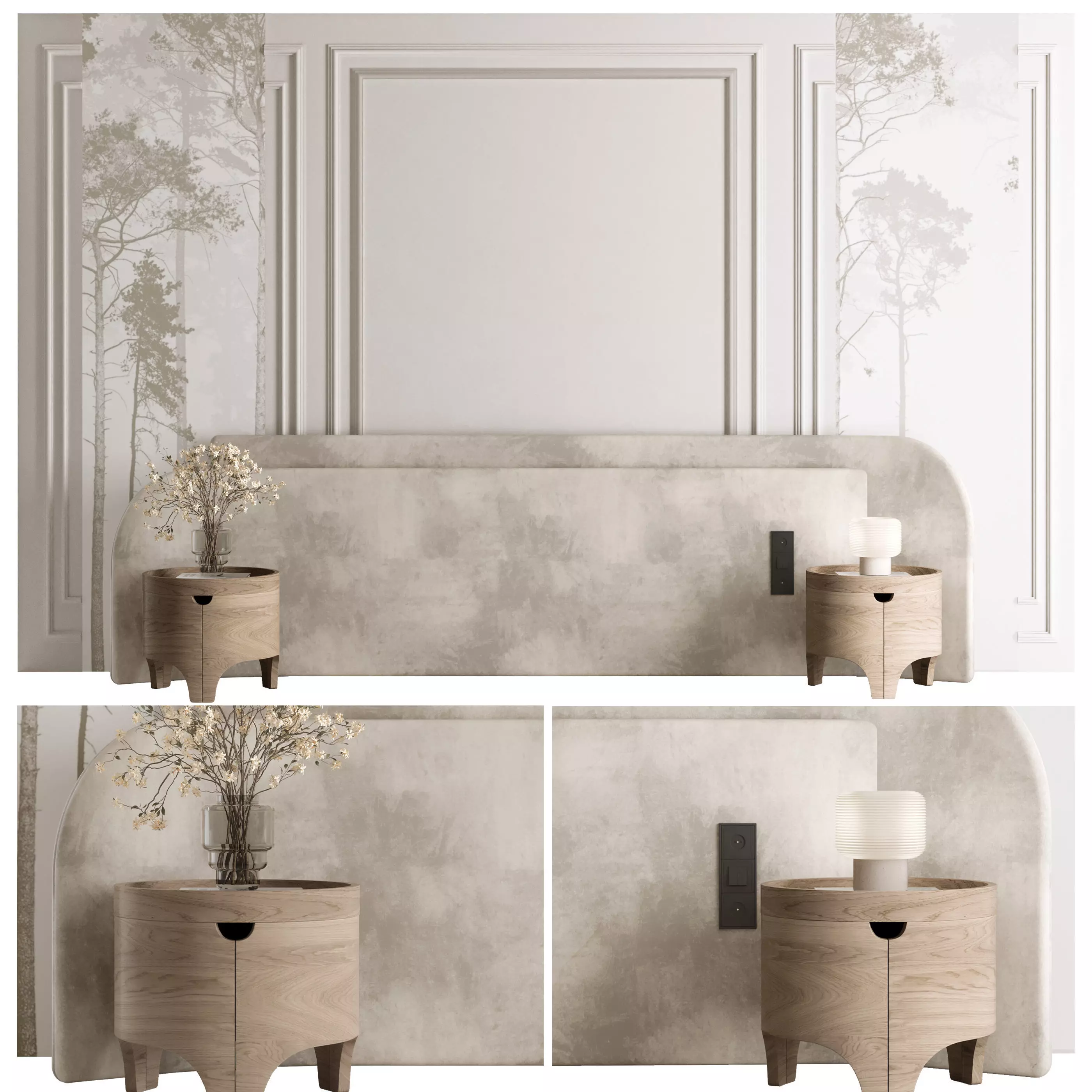 Headboard Wall Panel Composition 26 3D model_0