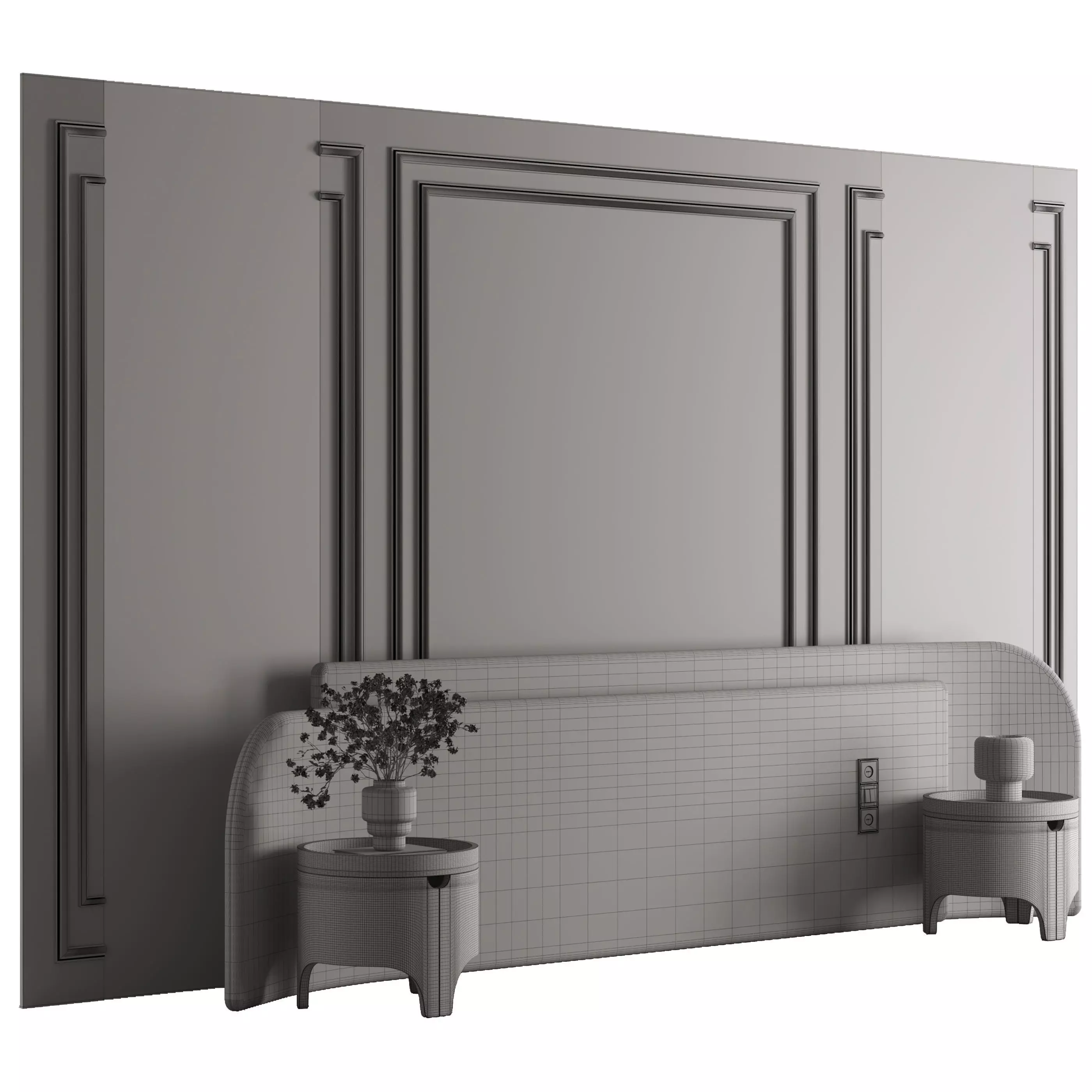 Headboard Wall Panel Composition 26 3D model_6