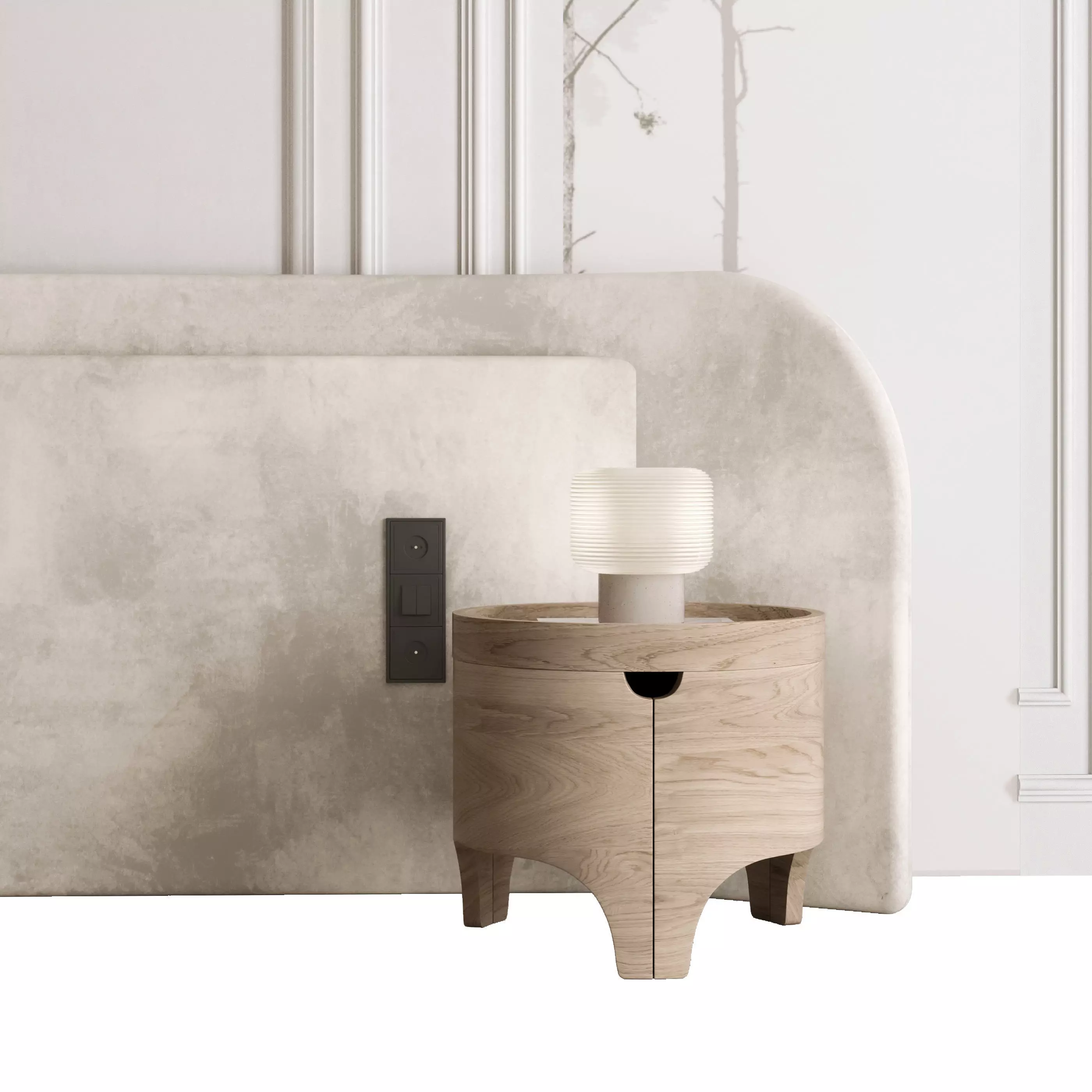 Headboard Wall Panel Composition 26 3D model_2