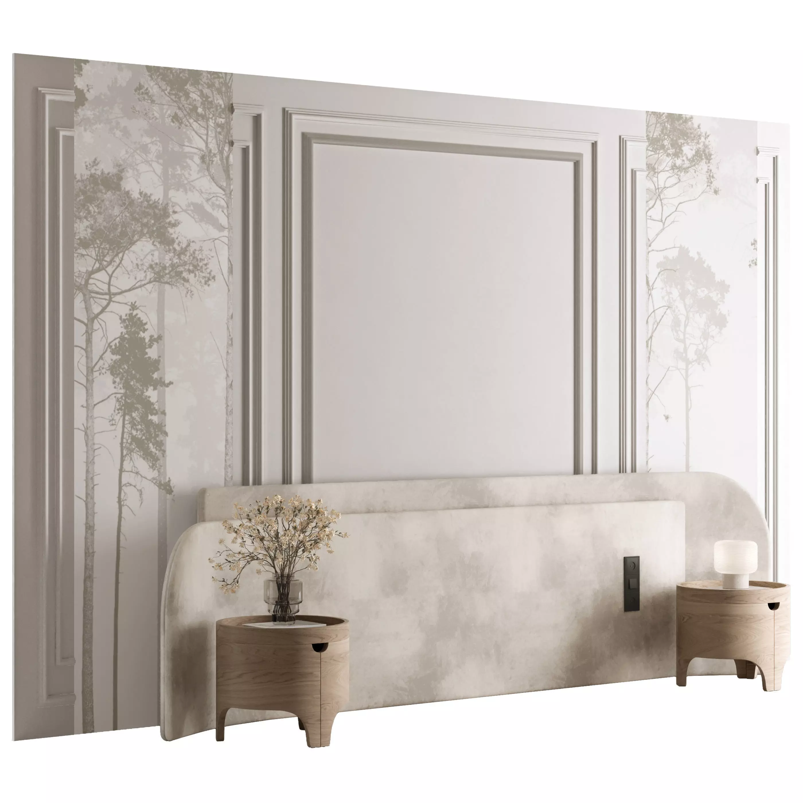 Headboard Wall Panel Composition 26 3D model_1