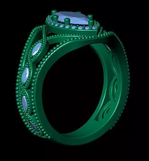 Marquise Engagement Ring 3D print model_15