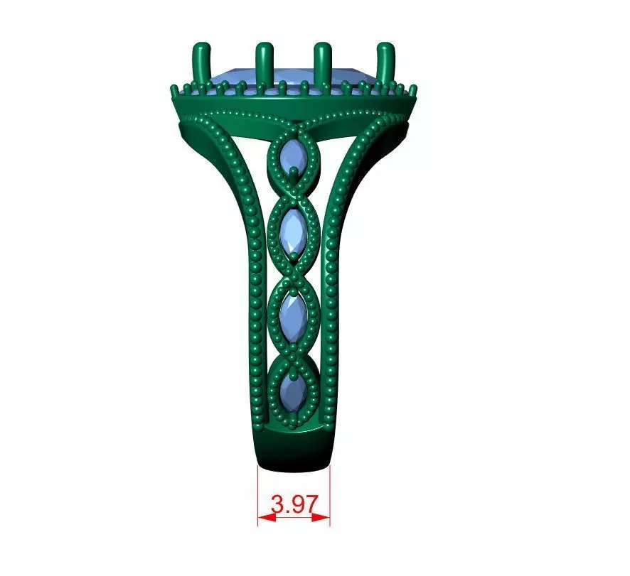 Marquise Engagement Ring 3D print model_6