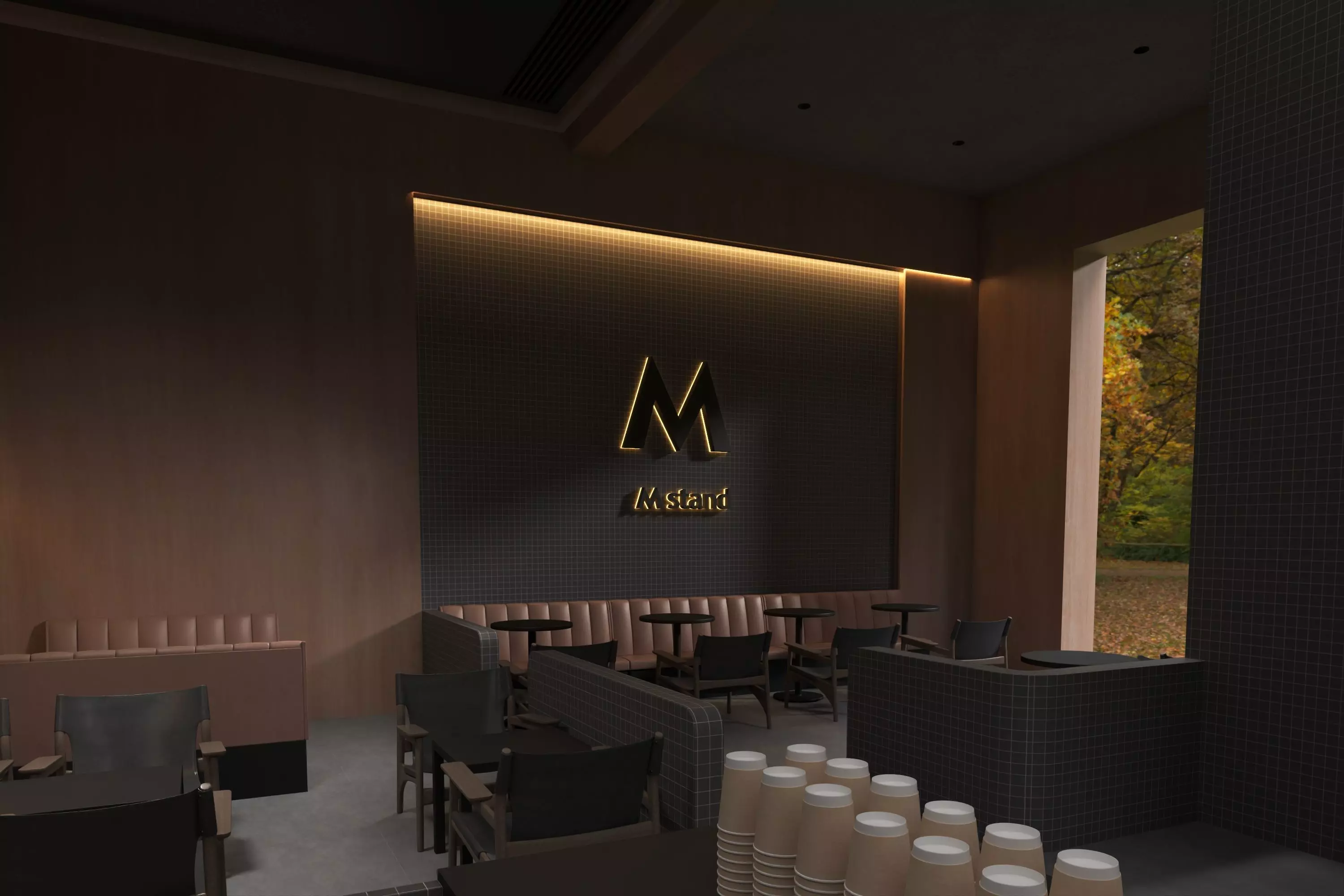 Coffe Shop 07 Low-poly 3D model_7