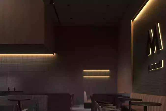 Coffe Shop 07 Low-poly 3D model 2