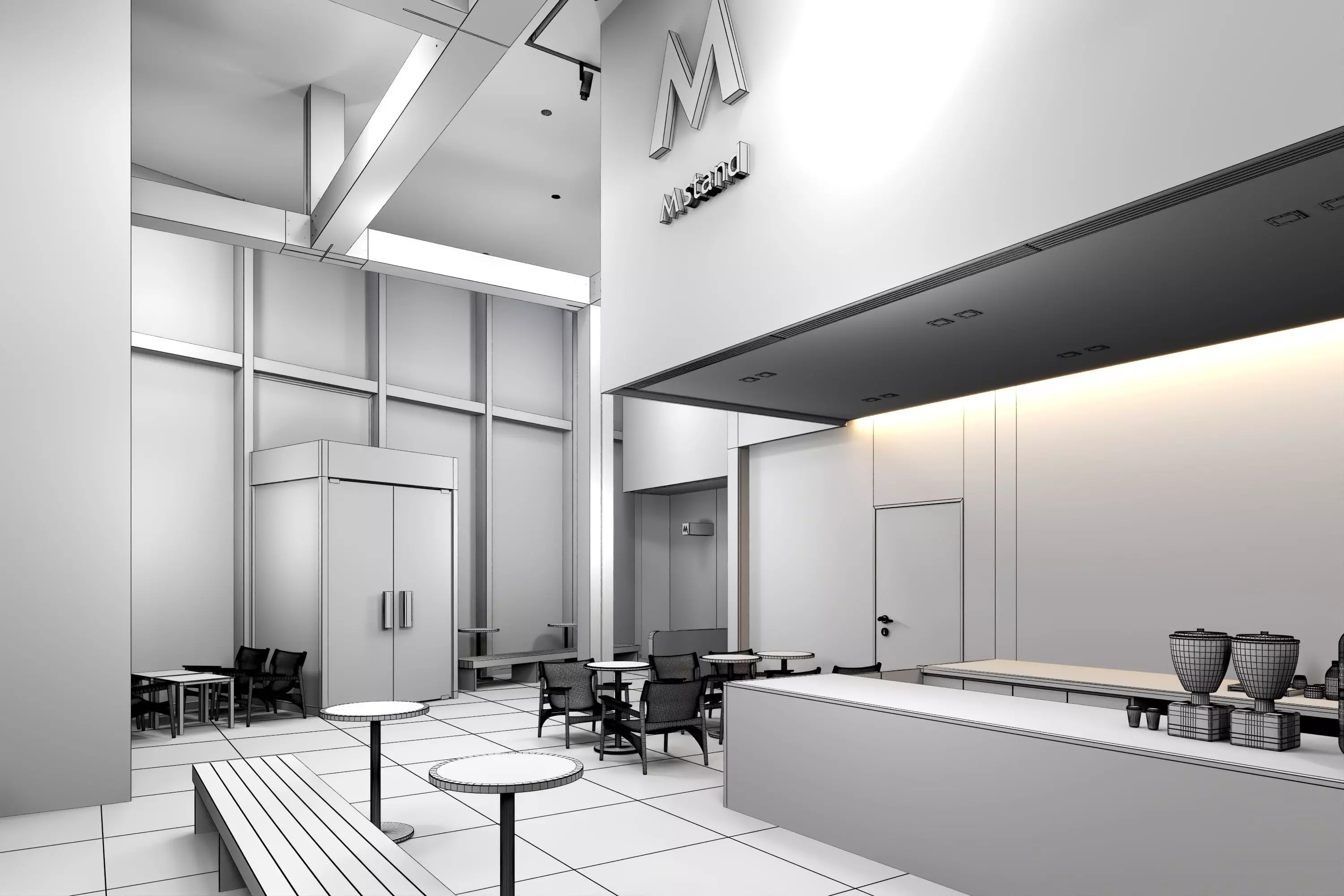 Coffe Shop 07 Low-poly 3D model_22