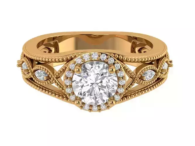 Round Engagement Ring