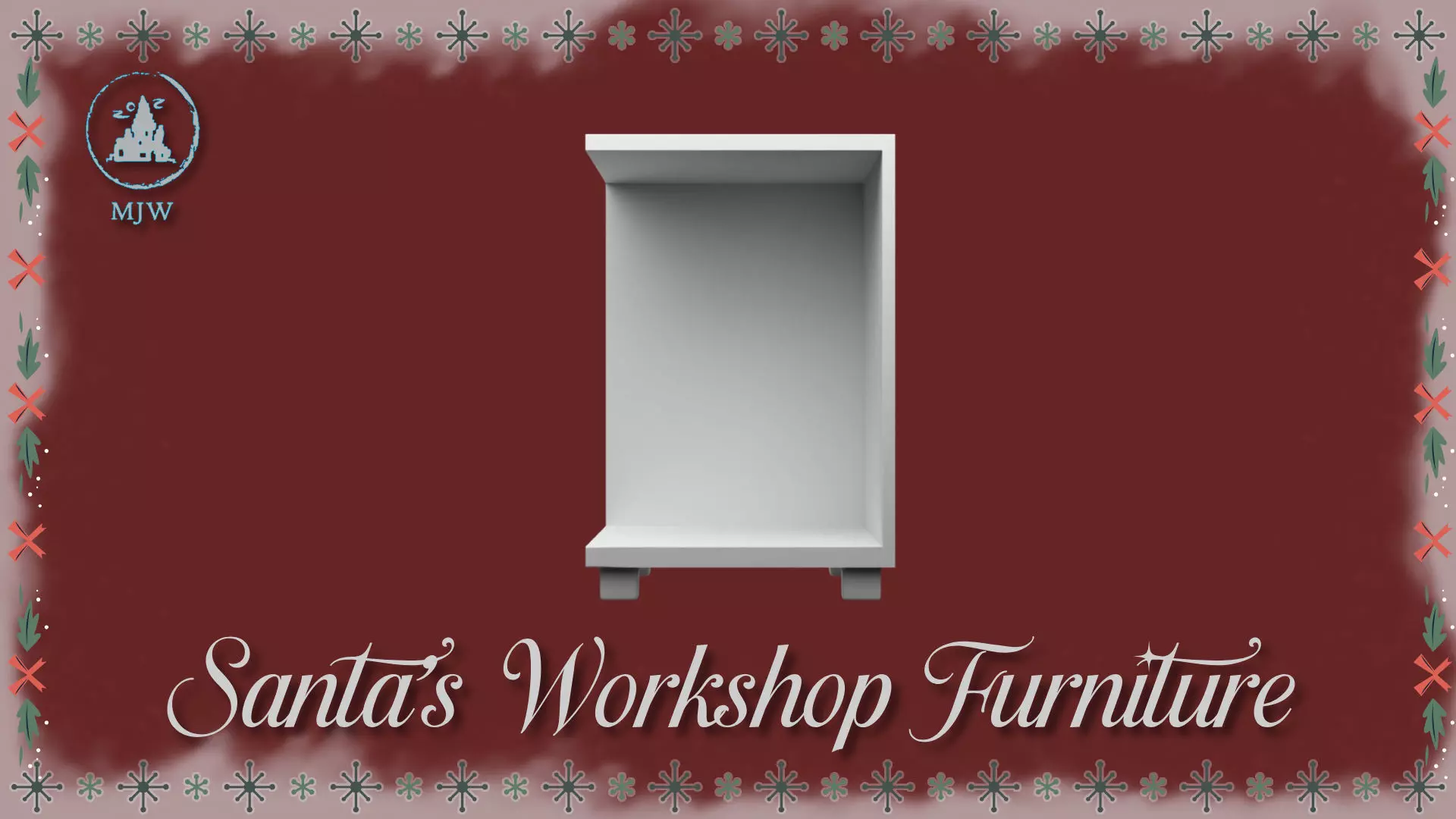 Santa Workshop Furniture Cabinets Tables Shelves and Windows 3D print model_16