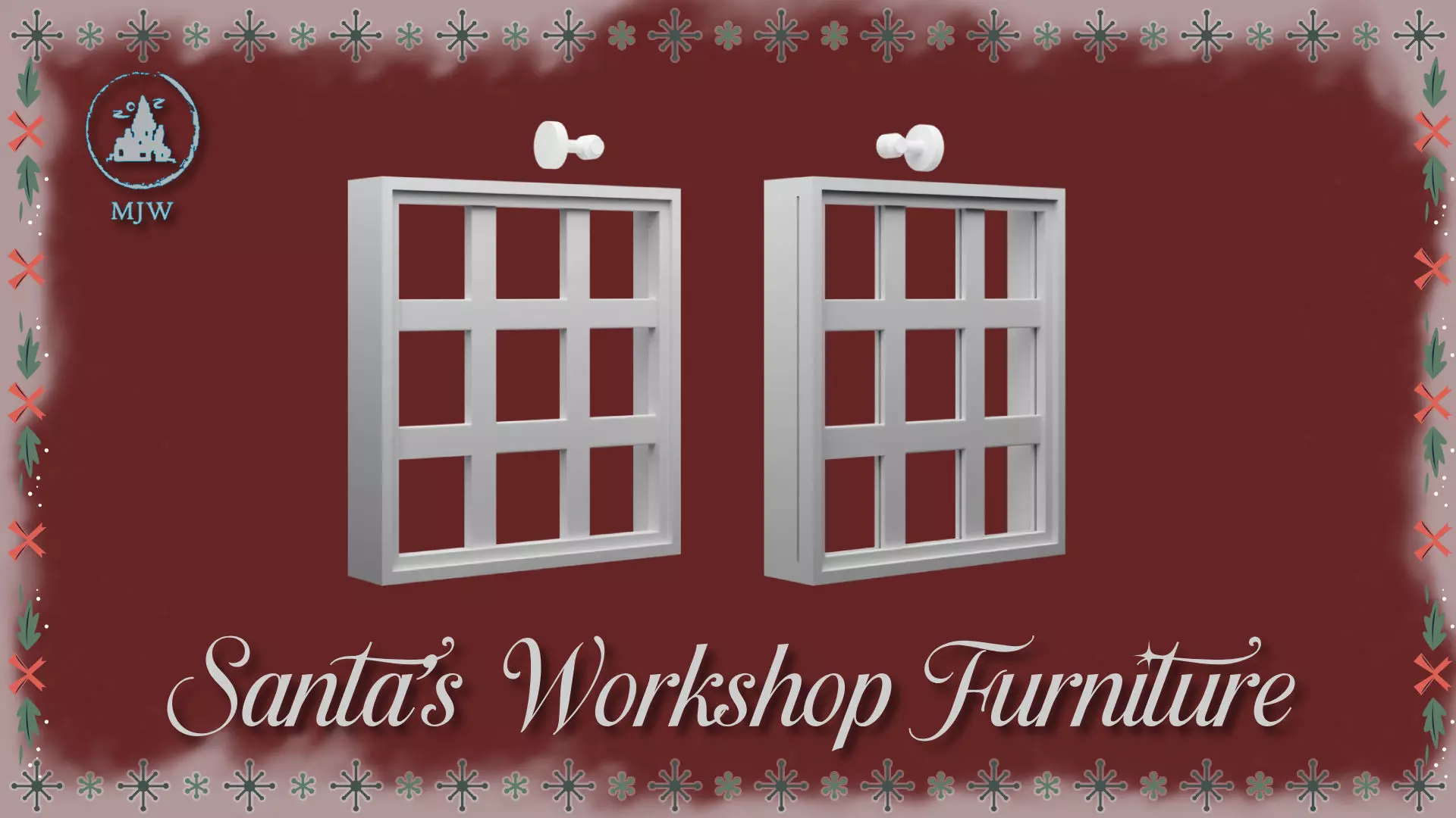 Santa Workshop Furniture Cabinets Tables Shelves and Windows 3D print model_26