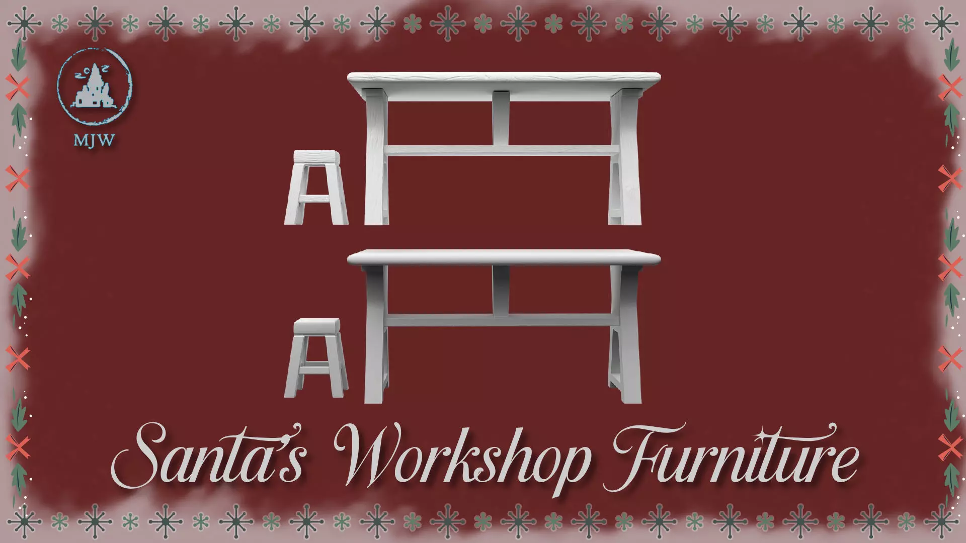 Santa Workshop Furniture Cabinets Tables Shelves and Windows 3D print model_21