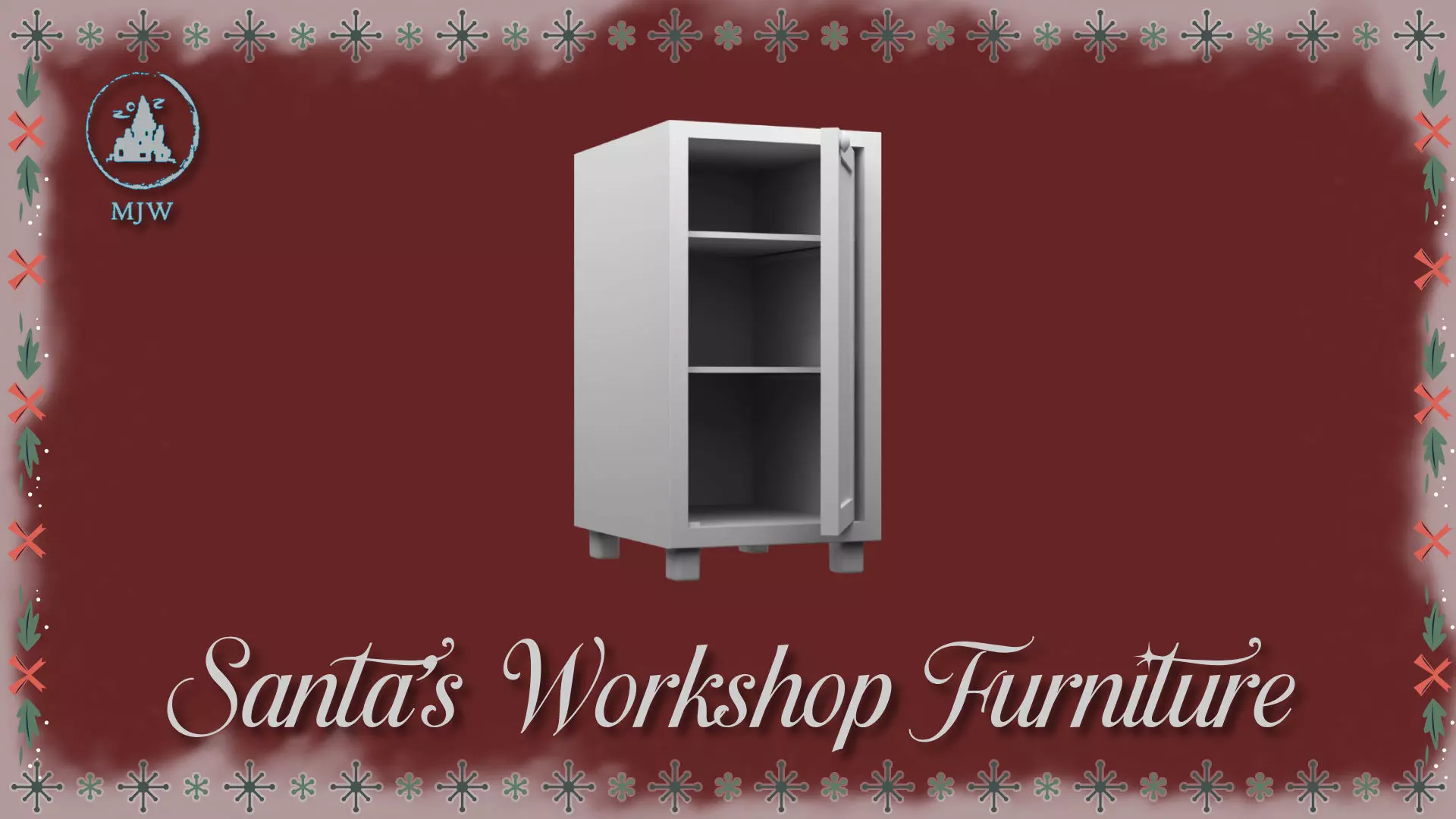 Santa Workshop Furniture Cabinets Tables Shelves and Windows 3D print model_12