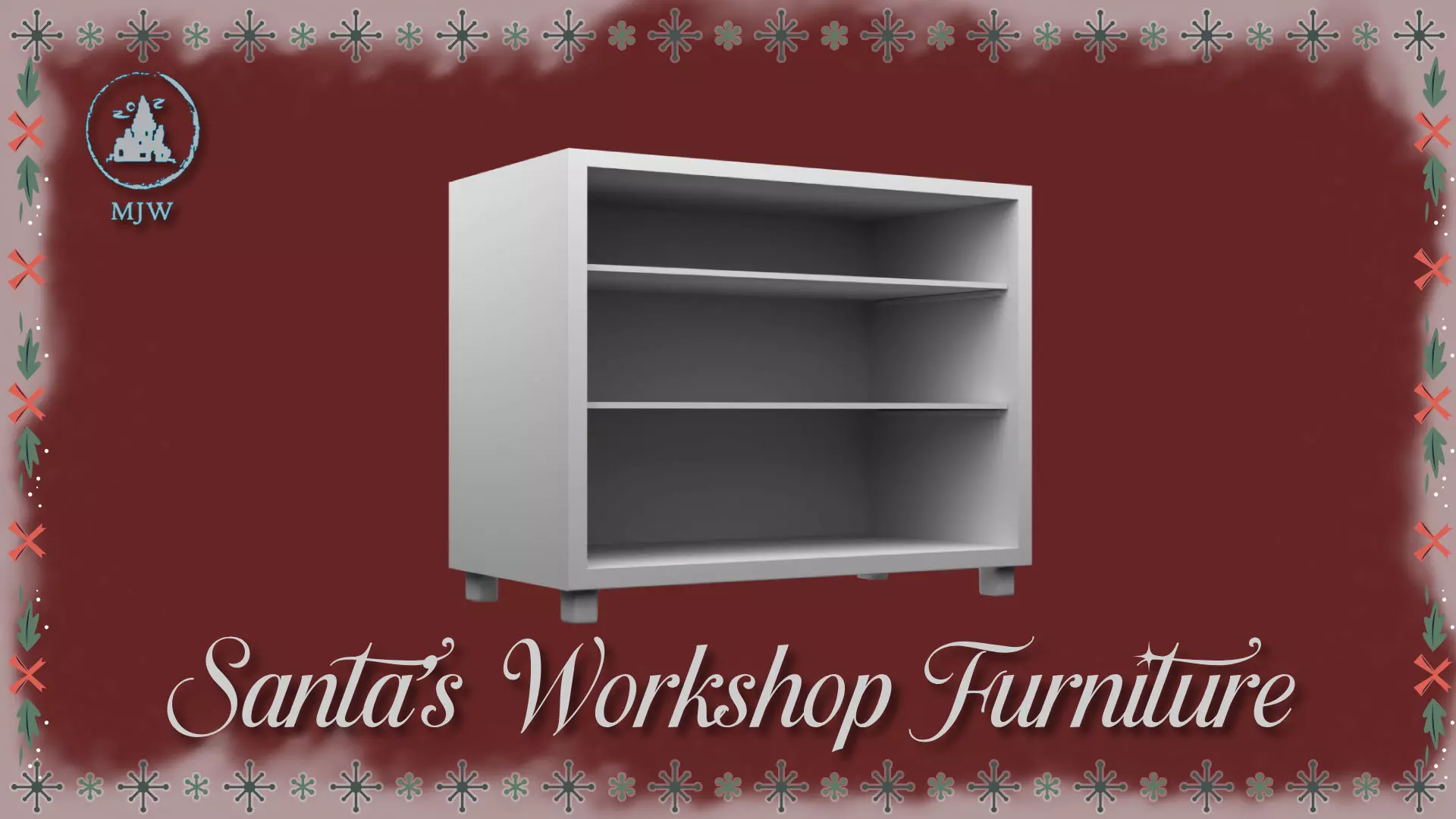 Santa Workshop Furniture Cabinets Tables Shelves and Windows 3D print model_13