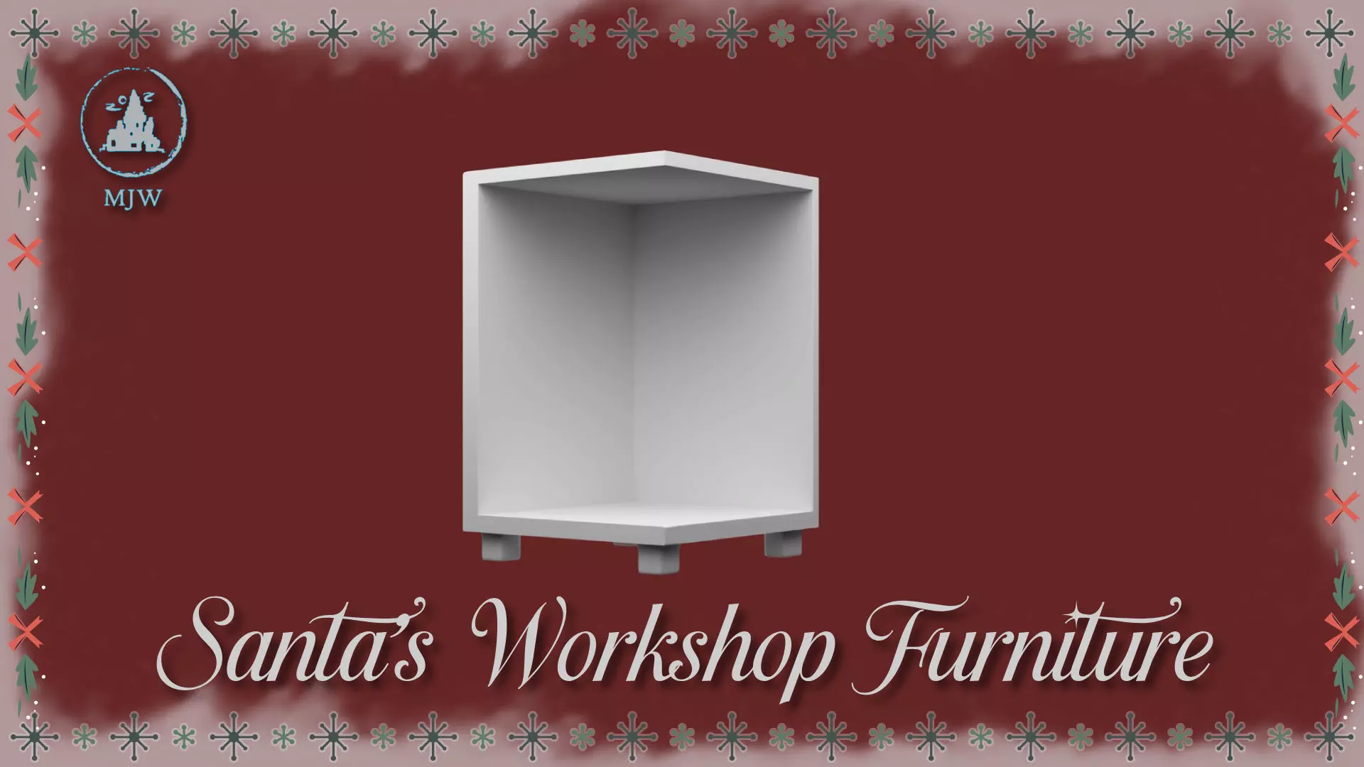 Santa Workshop Furniture Cabinets Tables Shelves and Windows 3D print model_17
