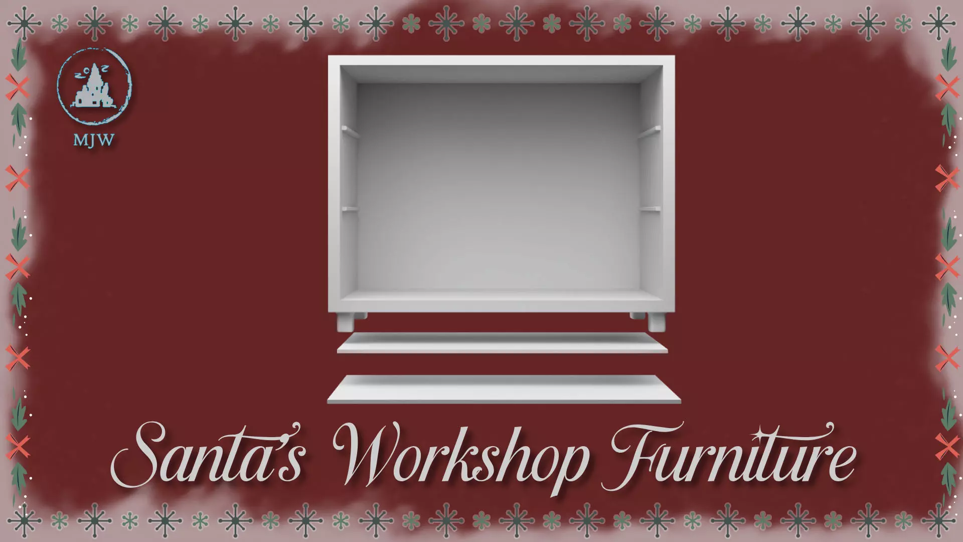 Santa Workshop Furniture Cabinets Tables Shelves and Windows 3D print model_14