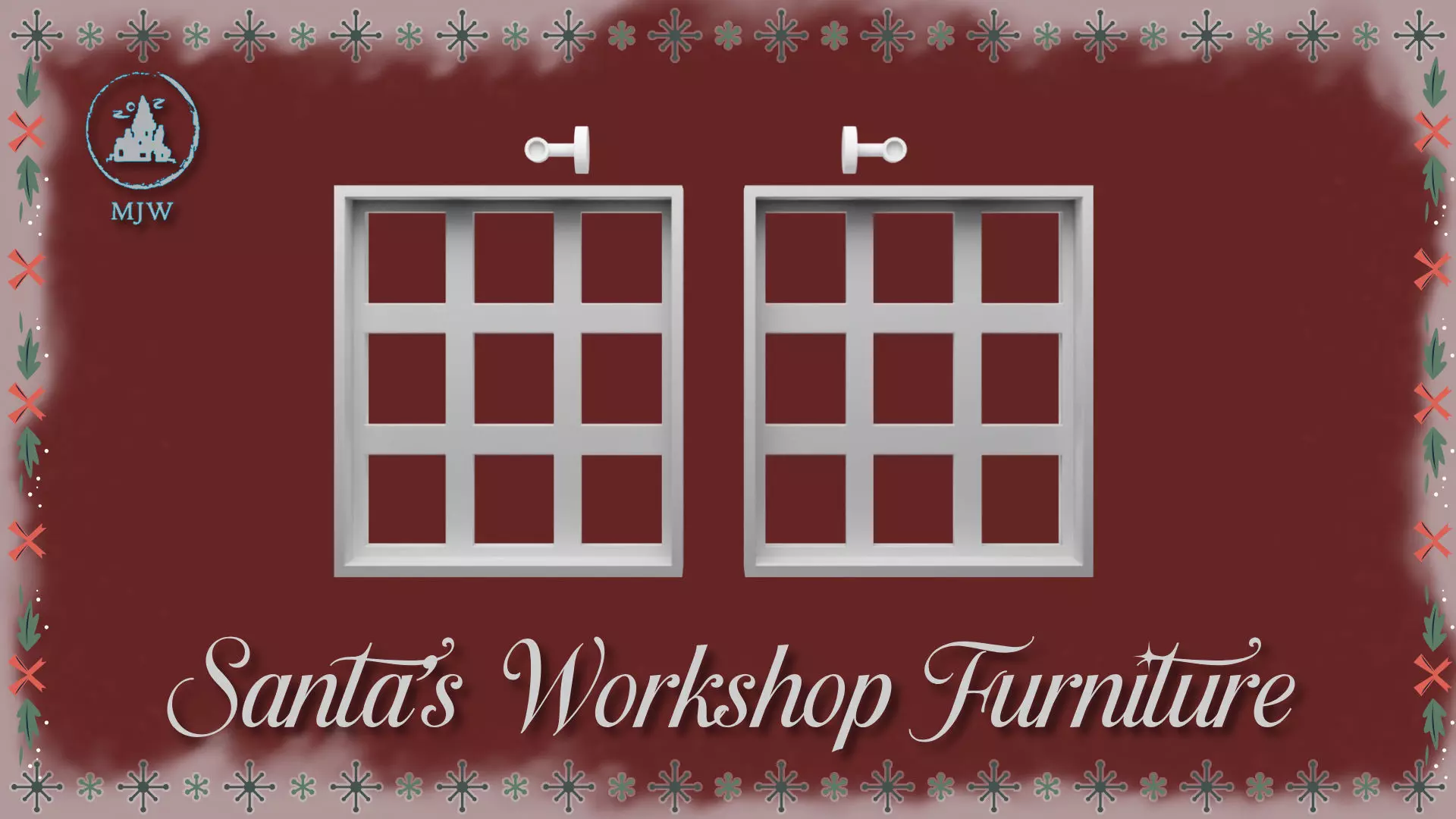 Santa Workshop Furniture Cabinets Tables Shelves and Windows 3D print model_24