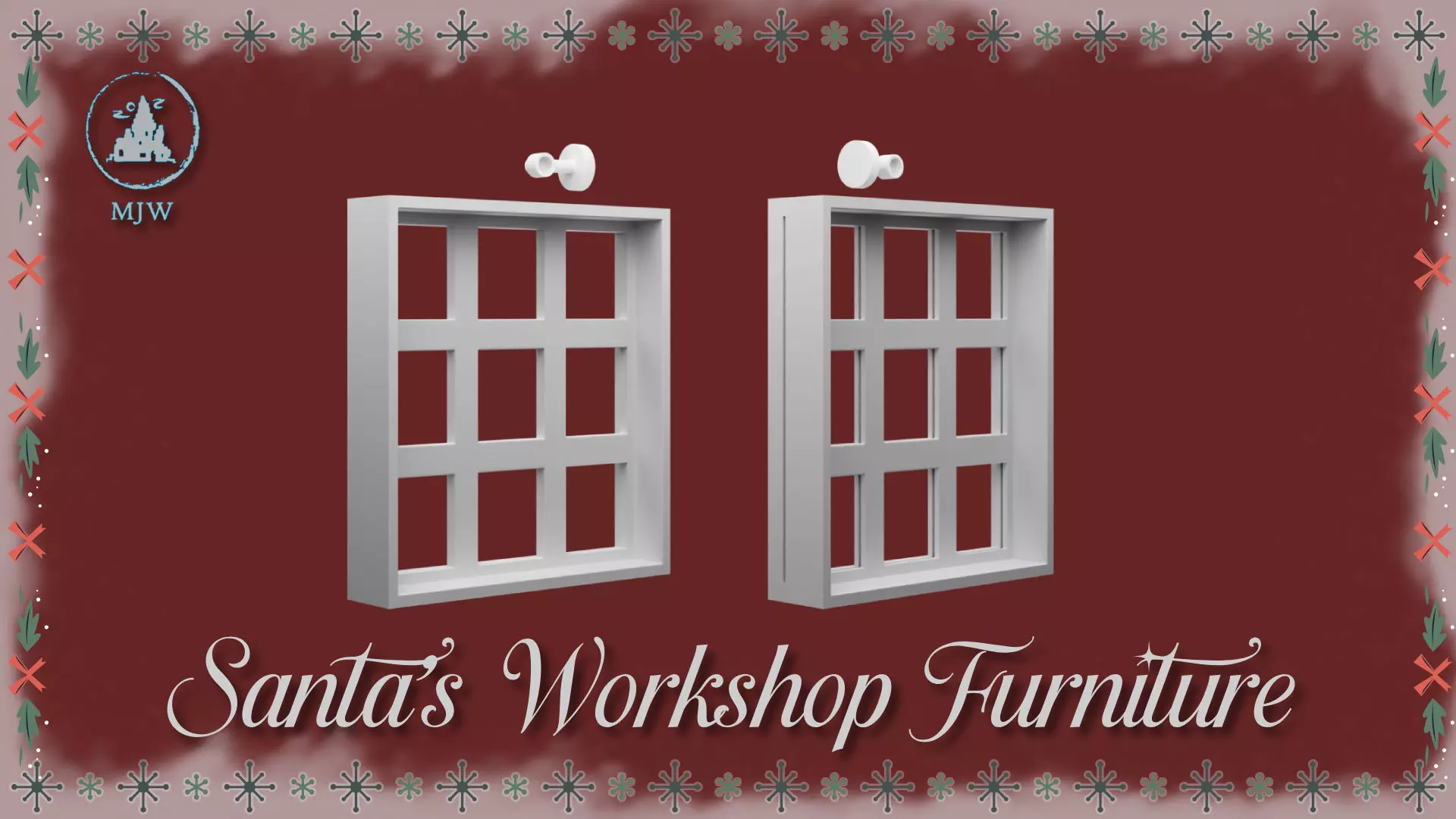 Santa Workshop Furniture Cabinets Tables Shelves and Windows 3D print model_25