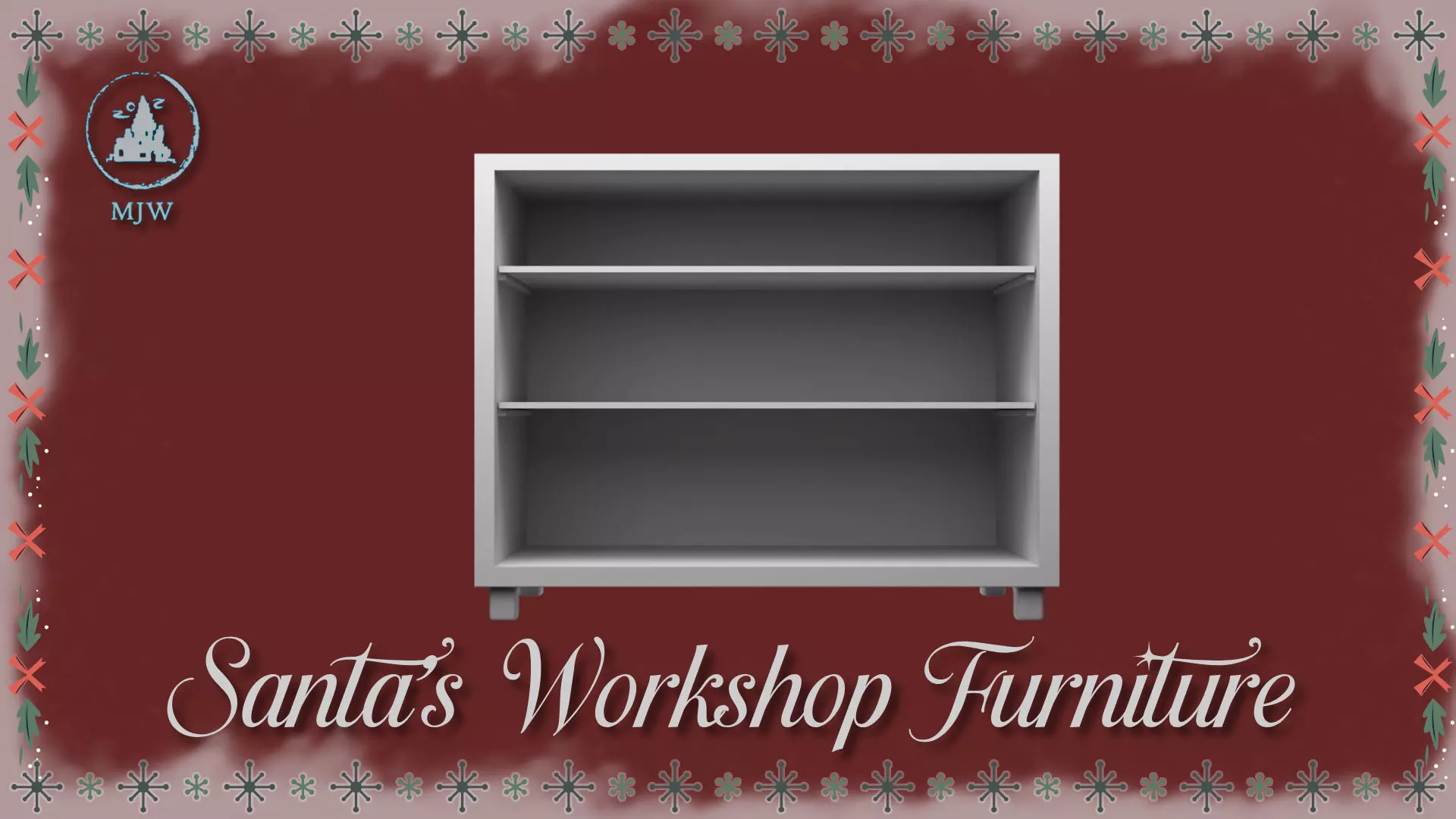 Santa Workshop Furniture Cabinets Tables Shelves and Windows 3D print model_15