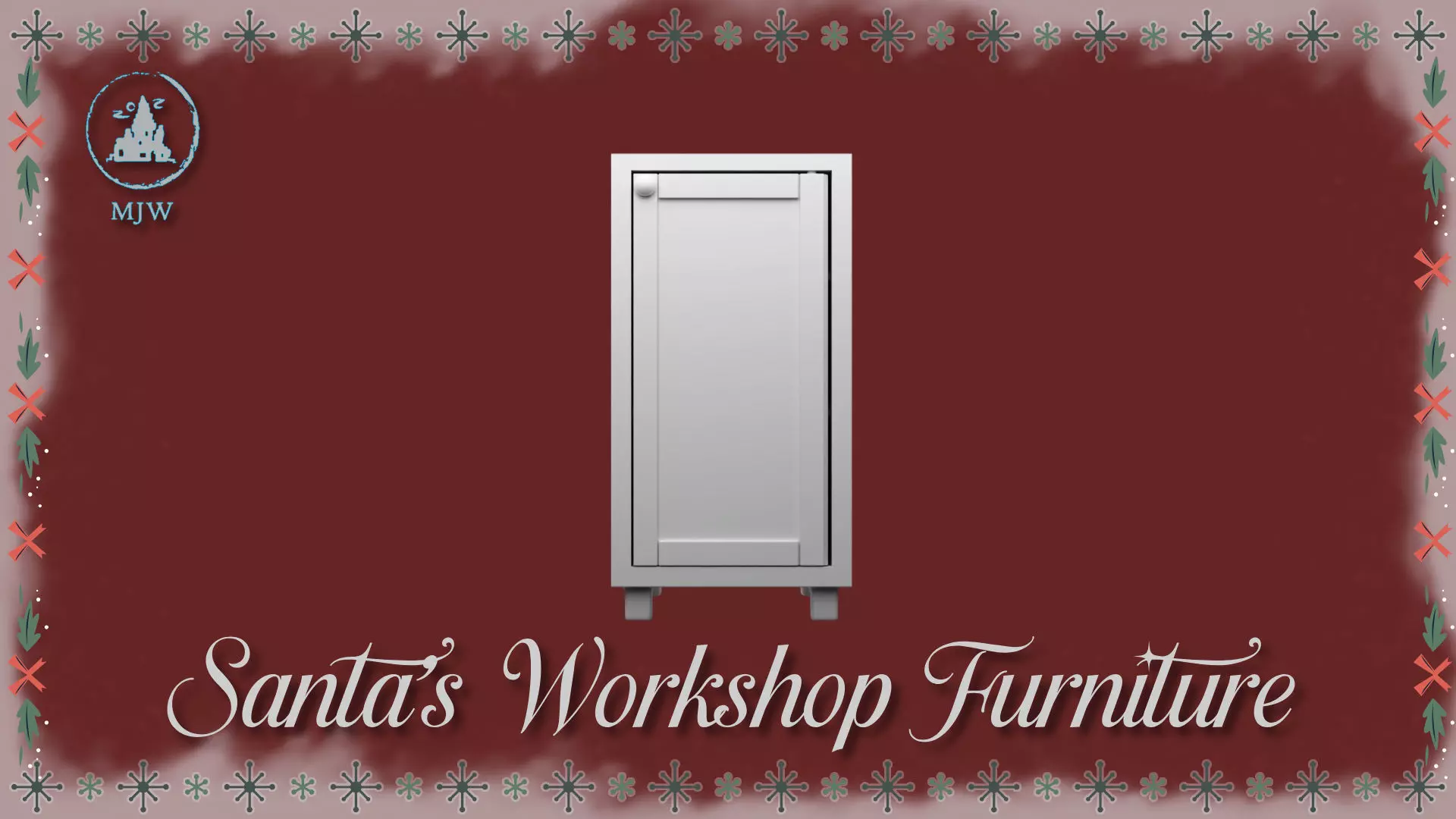 Santa Workshop Furniture Cabinets Tables Shelves and Windows 3D print model_10