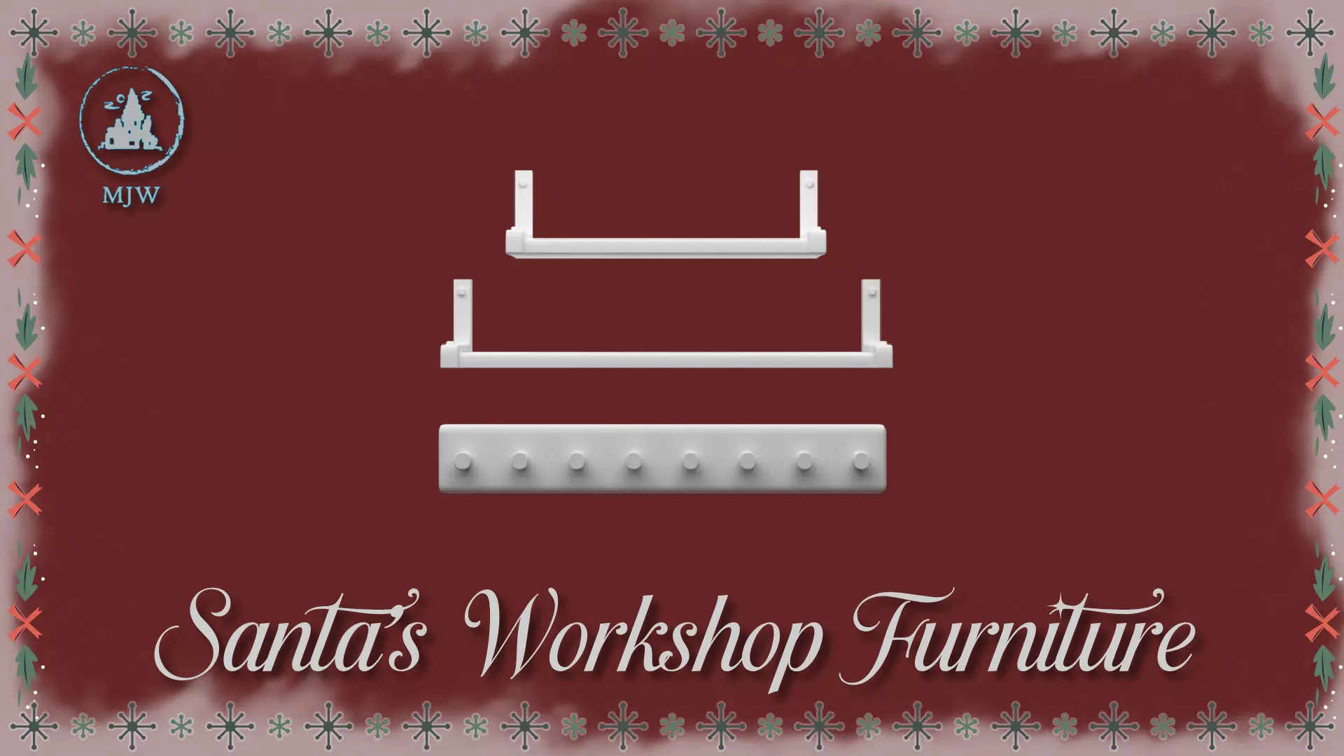 Santa Workshop Furniture Cabinets Tables Shelves and Windows 3D print model_18