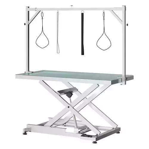 Grooming table with glass top