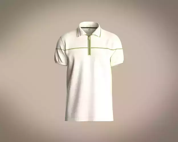 Mens polo shirt with cut and sew paneling