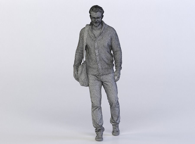 Ben 0211 Man Walking towards Camera, Bag over a Shoulder