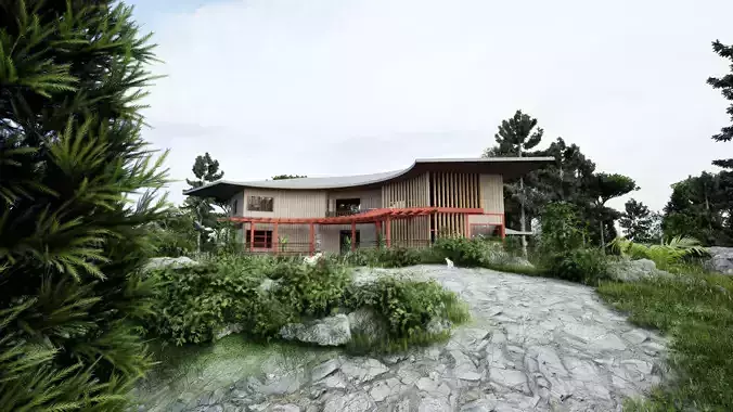 Low Poly Farm House 3D model