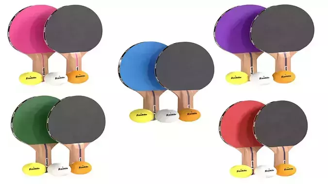 Table tennis paddle collectoin Low-poly 3D model
