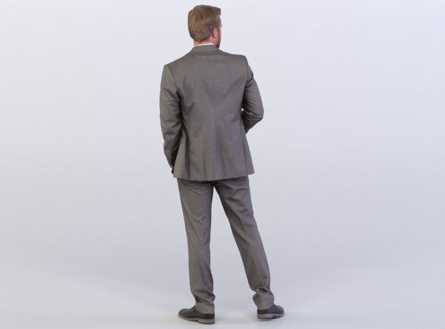 Kent 0291 Man in a suit looking over his shoulder 3D model_2