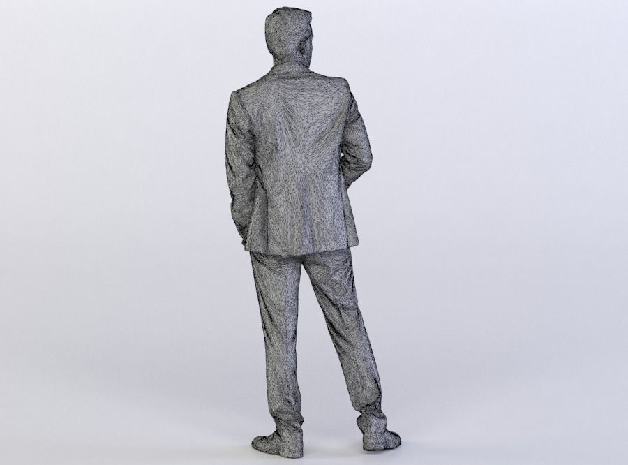Kent 0291 Man in a suit looking over his shoulder 3D model_6