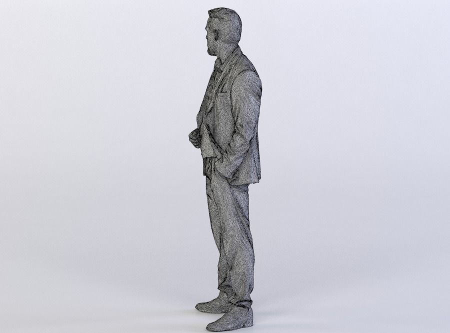 Kent 0291 Man in a suit looking over his shoulder 3D model_5