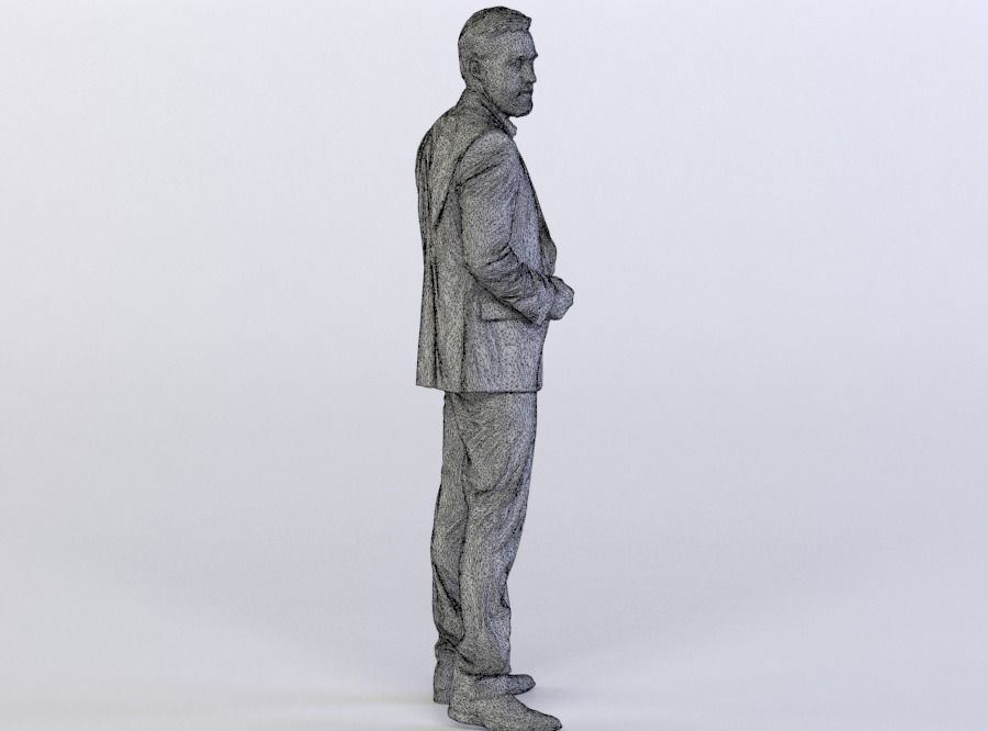 Kent 0291 Man in a suit looking over his shoulder 3D model_7