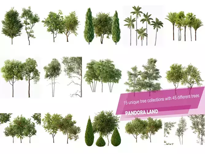 AV 15 unique tree collections with 45 different tree species 