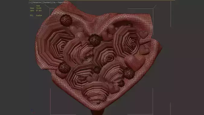 Meringue sweet gift set 3D model 6