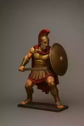 Spartan Warrior STL File  Ancient Greek Soldier 3D Print Model