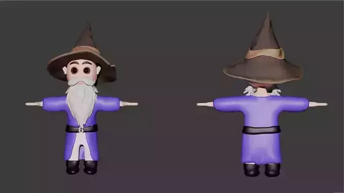 Low poly wizard character