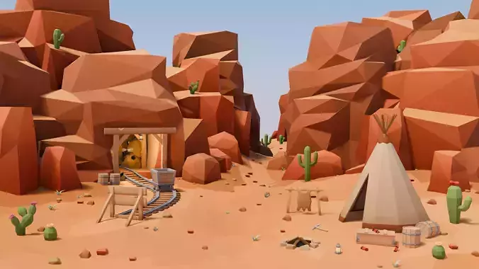 Low Poly Desert Canyon Enviroment Pack