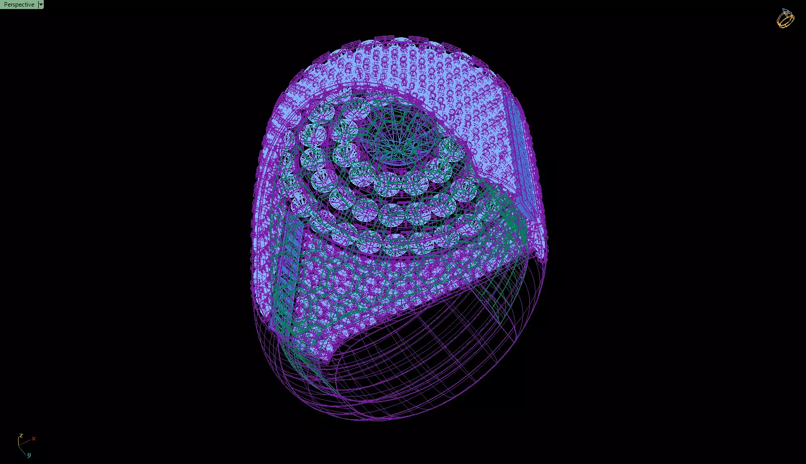 Custom Simulated Diamond Round Cut Hip Hop Men Pinky Ring 3D print model_13