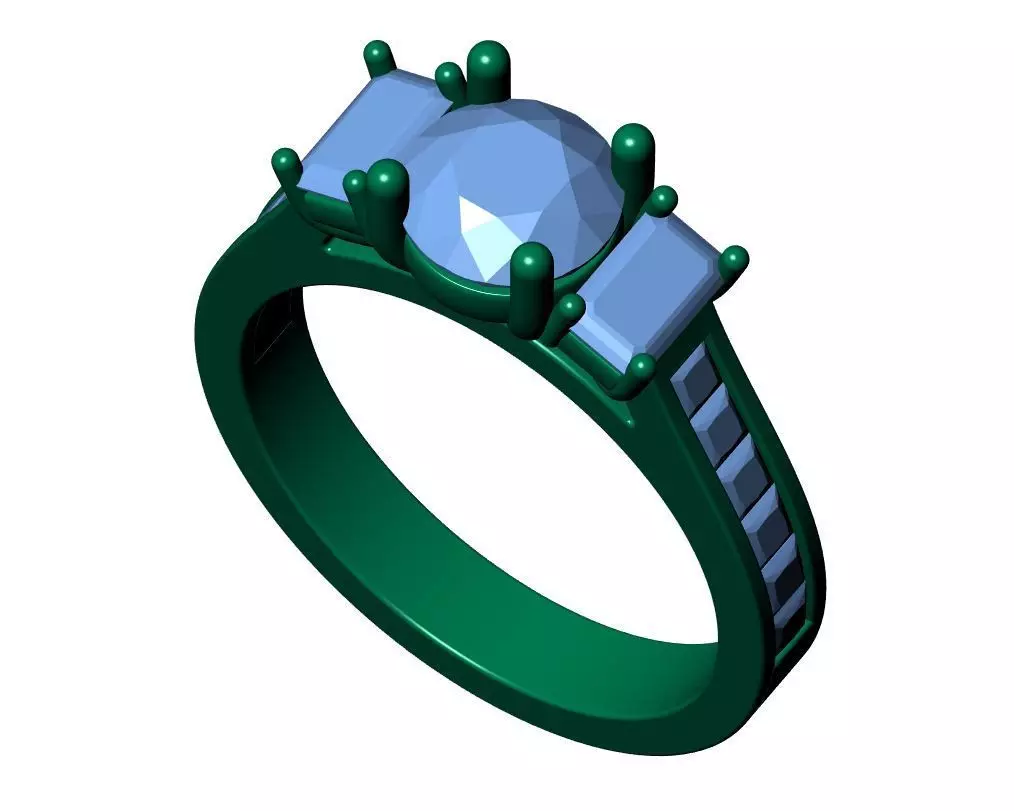 Round Engagement Ring 3D print model_6