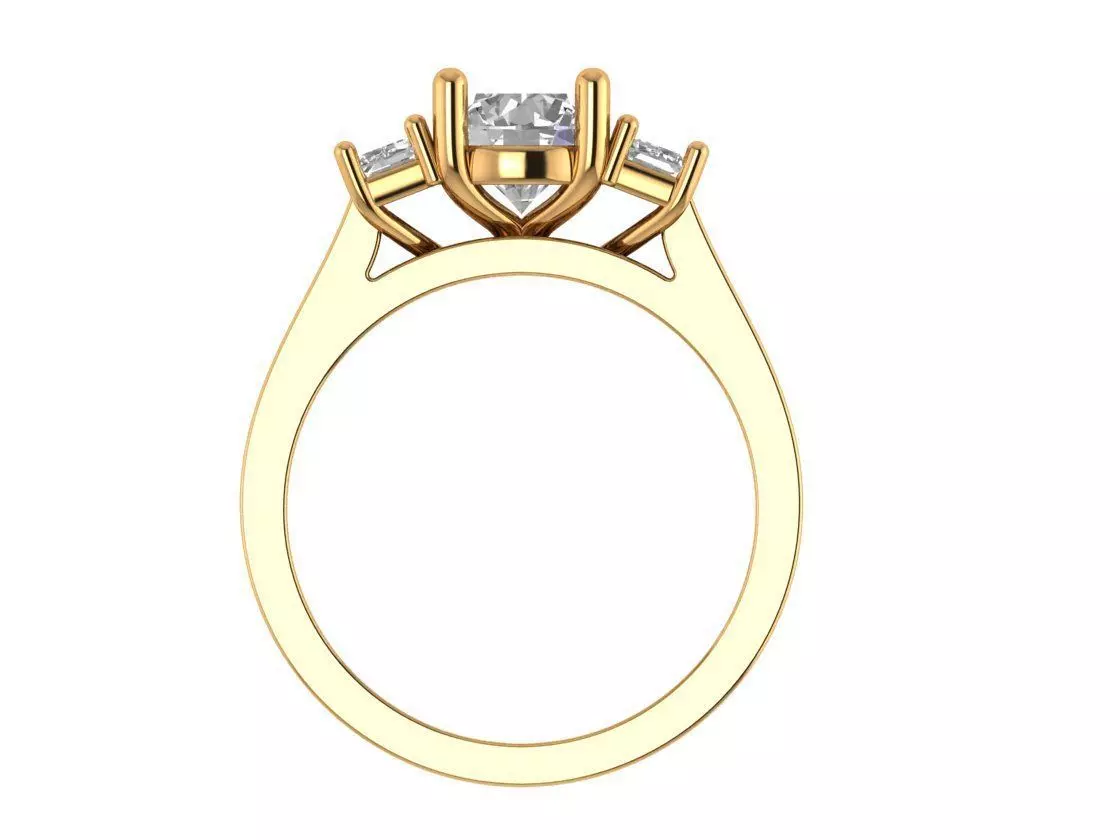 Round Engagement Ring 3D print model_2