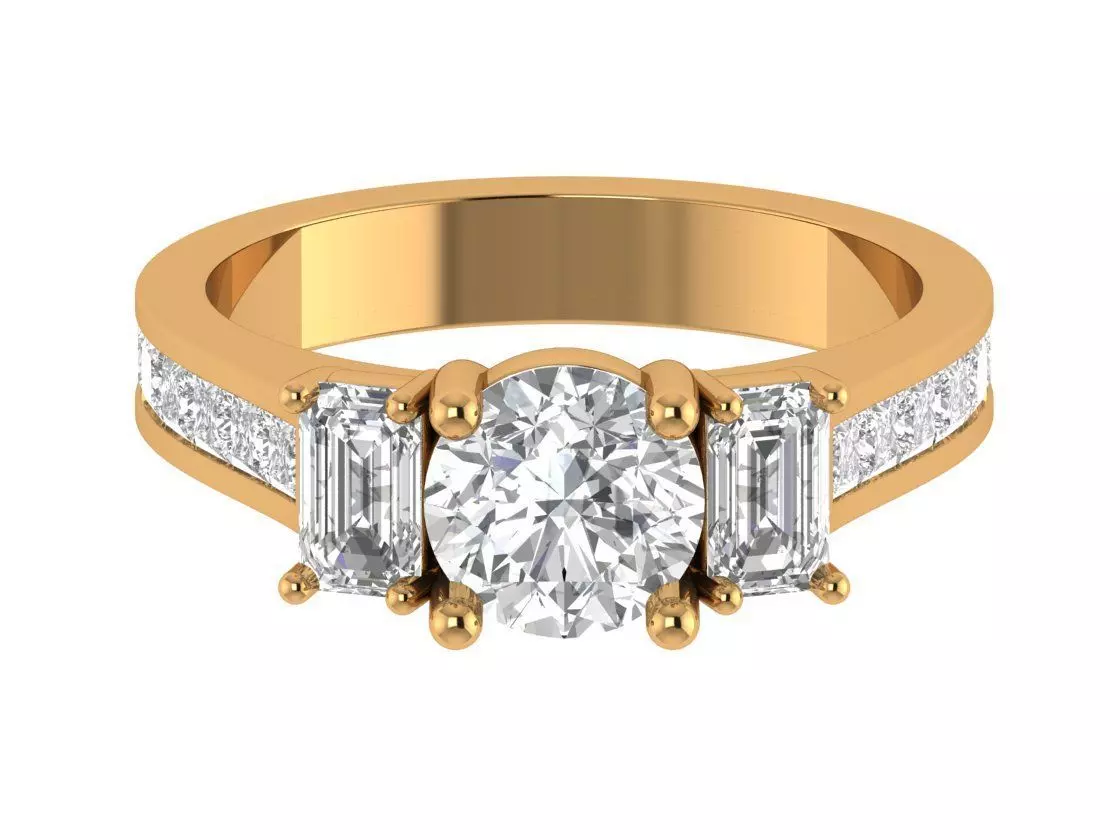 Round Engagement Ring 3D print model_0